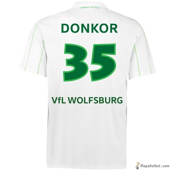 Camiseta VfL Wolfsburgo Replica Segunda Ropa Donkor 2016/17 Blanco